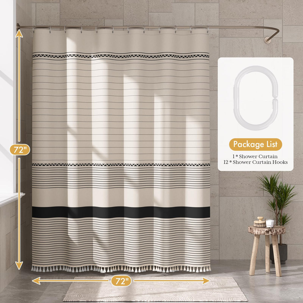 AmazerBath modern farmhouse bathroom curtain for a timeless look.