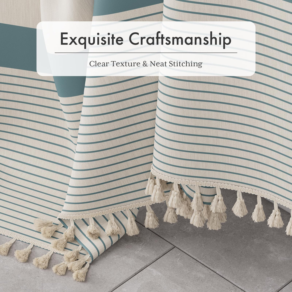 AmazerBath curtain with rust-resistant grommets ensures durable hanging.