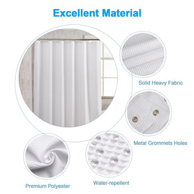 AmazerBath curtain grommets close-up, rust-resistant for easy hanging.