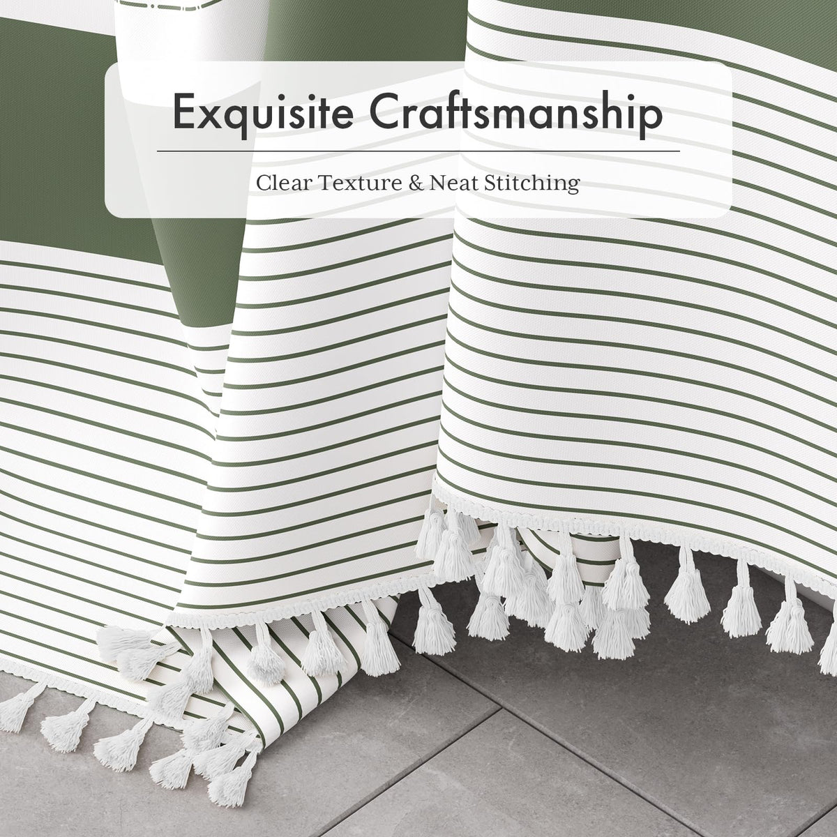 AmazerBath curtain set with hooks for quick, secure installation.