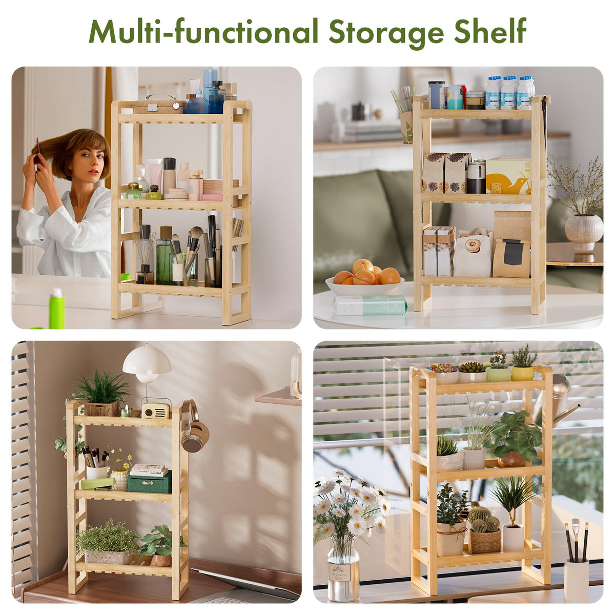 AmazerBath 2-in-1 design serves as toilet top shelf or countertop organizer.