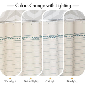 AmazerBath warm tan tone curtain creates a soft neutral backdrop for any bathroom.