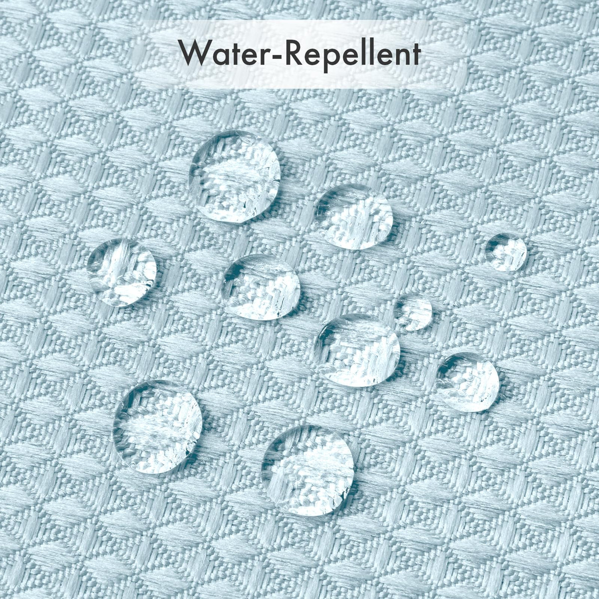 AmazerBath curtain has a water-repellent finish for quicker bead and runoff.