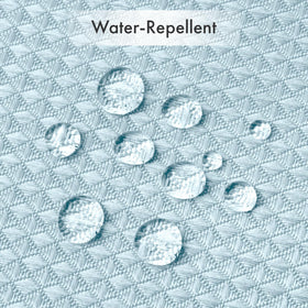 AmazerBath curtain has a water-repellent finish for quicker bead and runoff.