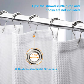 A AmazerBath white curtain beads water and dries easily.