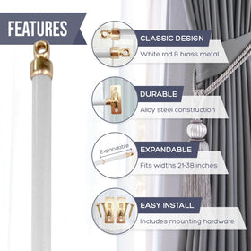 Adjustable length 21-38 inches for doors, windows, or sidelight openings.
