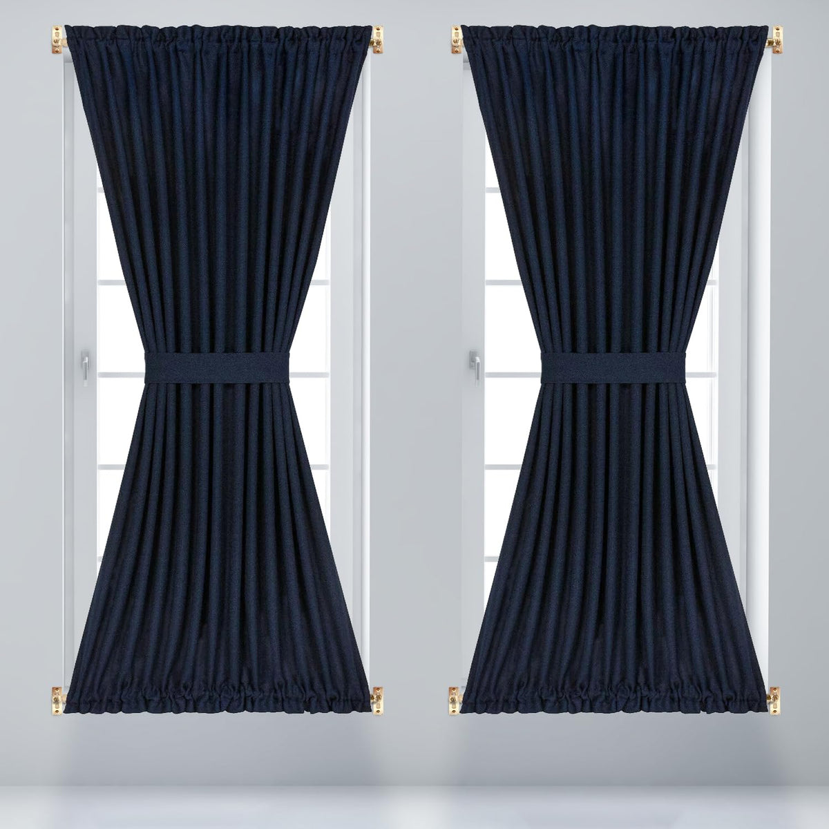 Classic white finish blends with many interiors while brass ends offer contrast.