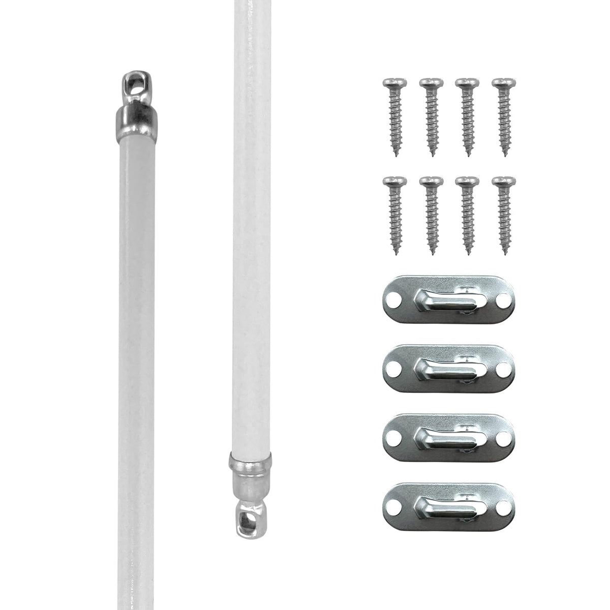 Amazing Drapery Hardware white swivel sash rod with nickel ends, durable and style-ready.