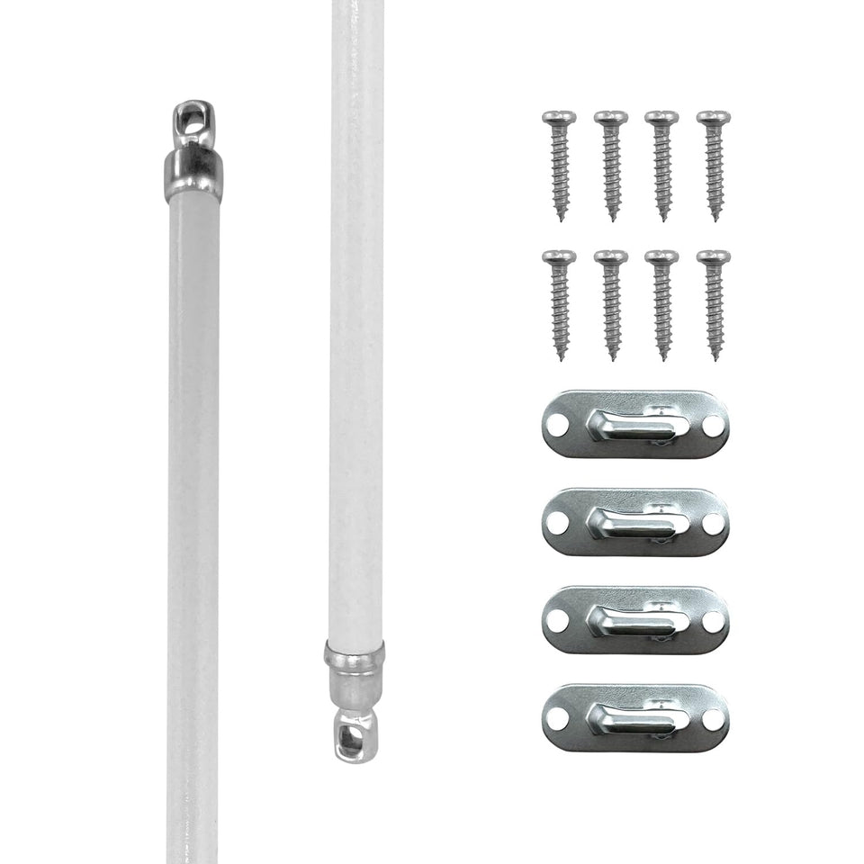 Amazing Drapery Hardware white swivel sash rod with nickel ends, durable and style-ready.