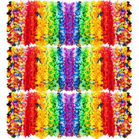 AMAZING TIME Hawaiian lei bulk 150-count in vibrant colors for tropical parties and photoshoots.