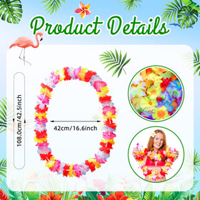 AMAZING TIME silk flower lei closeup shows soft fabric and colorfast design.