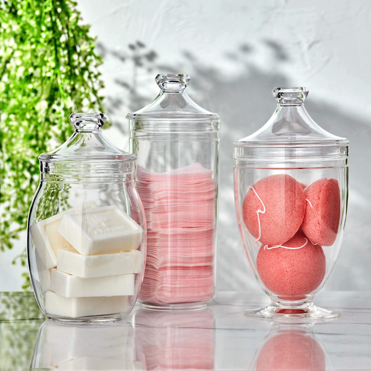 Amazing Abby Adore 52oz jar demonstrates shatter-proof design for safe kitchen storage.