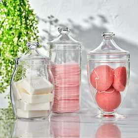 Amazing Abby Adore 52oz jar demonstrates shatter-proof design for safe kitchen storage.