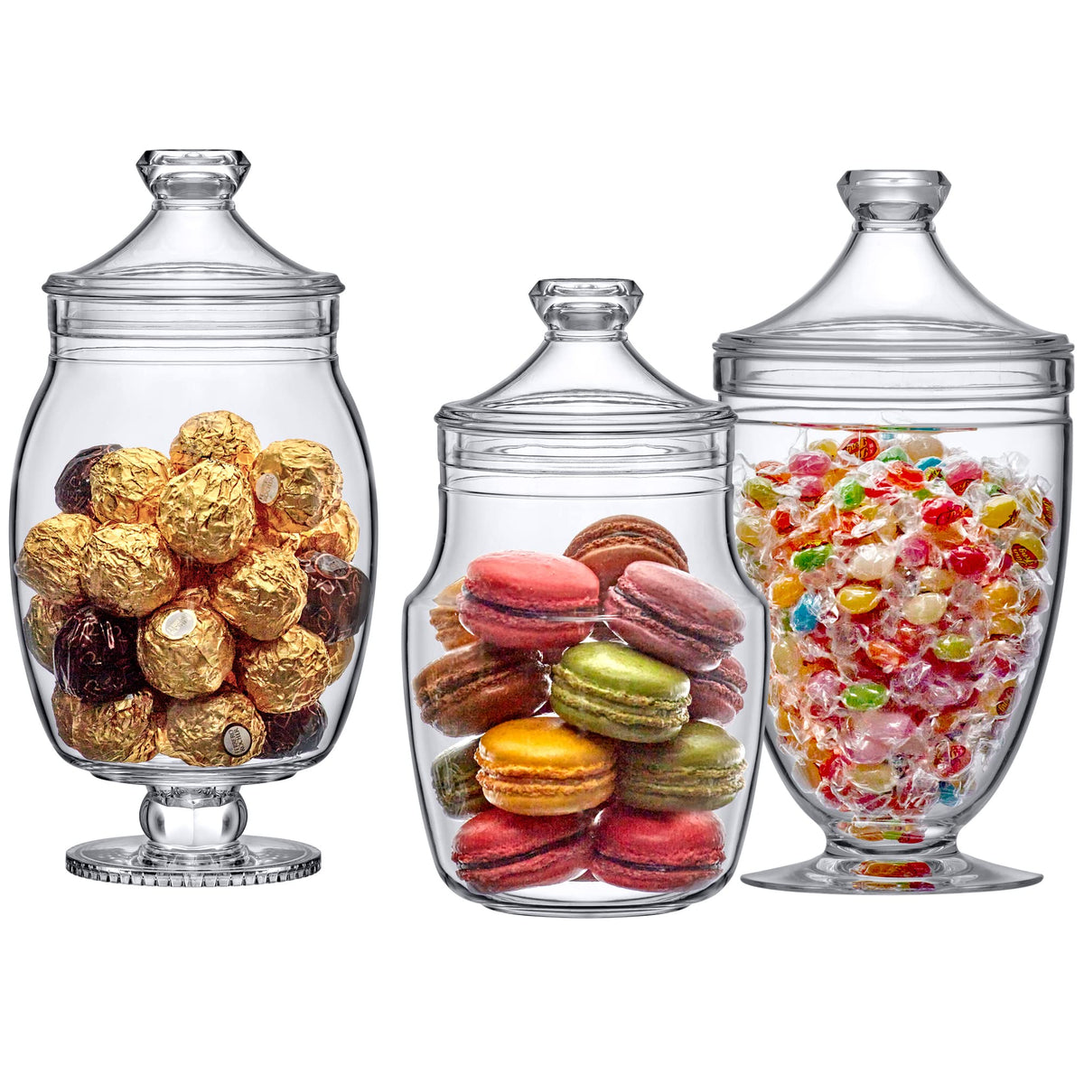 Amazing Abby Keep 52oz acrylic jar for durable, clear storage of candies or bathroom items.