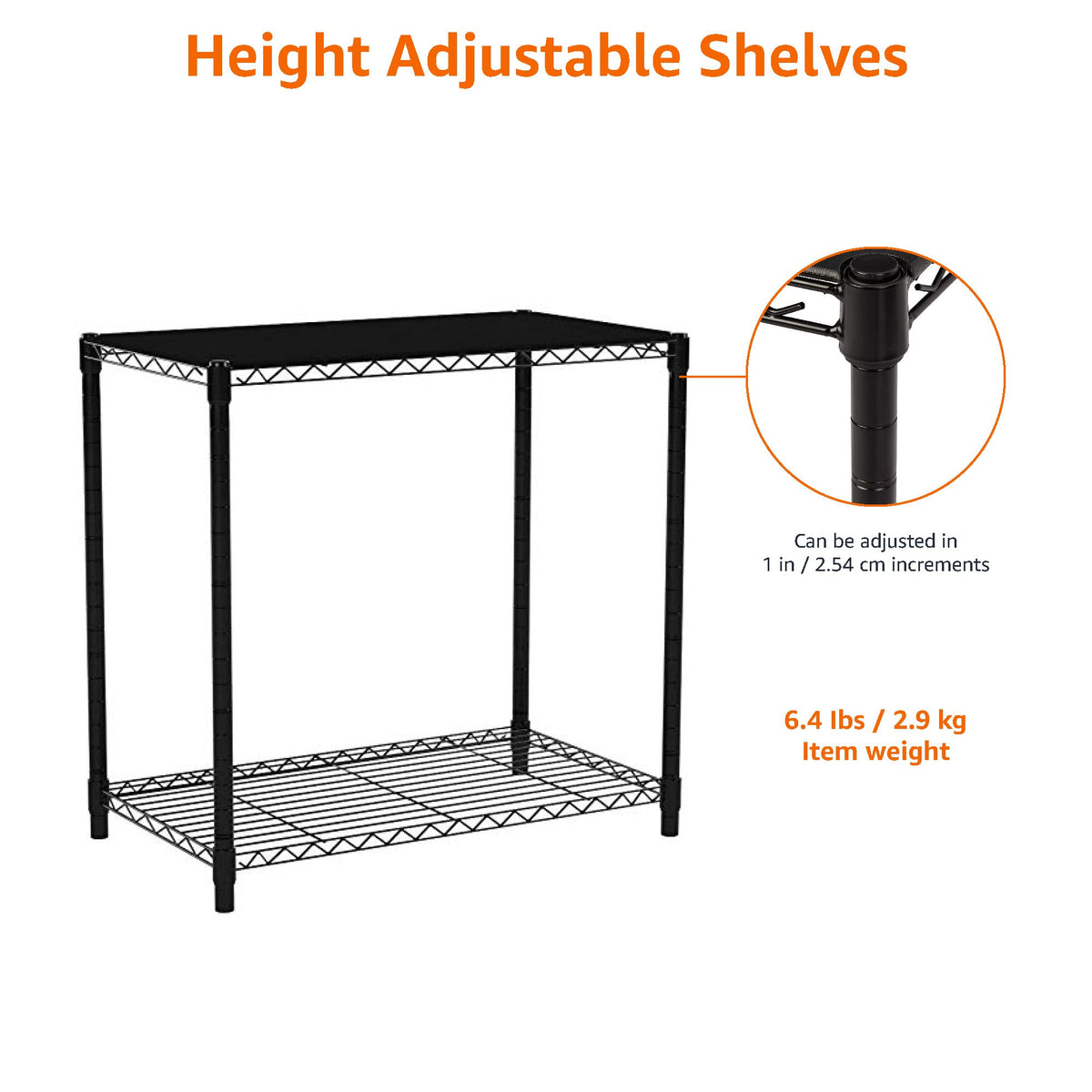 Lower wire mesh shelf detail on Amazon Basics 2-tier unit