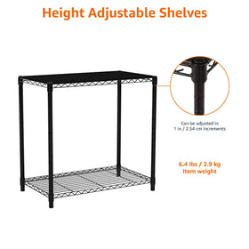 Lower wire mesh shelf detail on Amazon Basics 2-tier unit