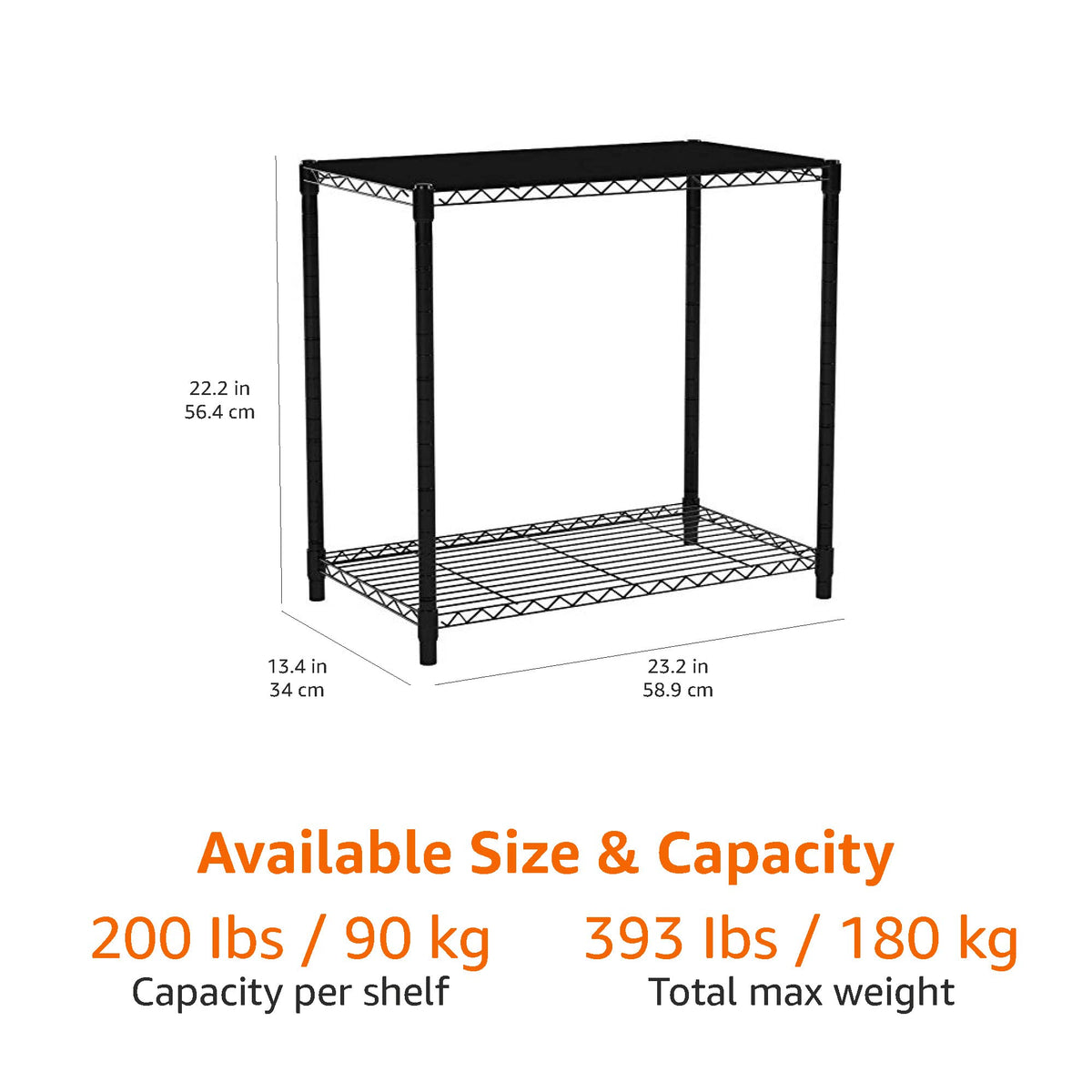 Upper MDF wood shelf detail on Amazon Basics stackable shelf