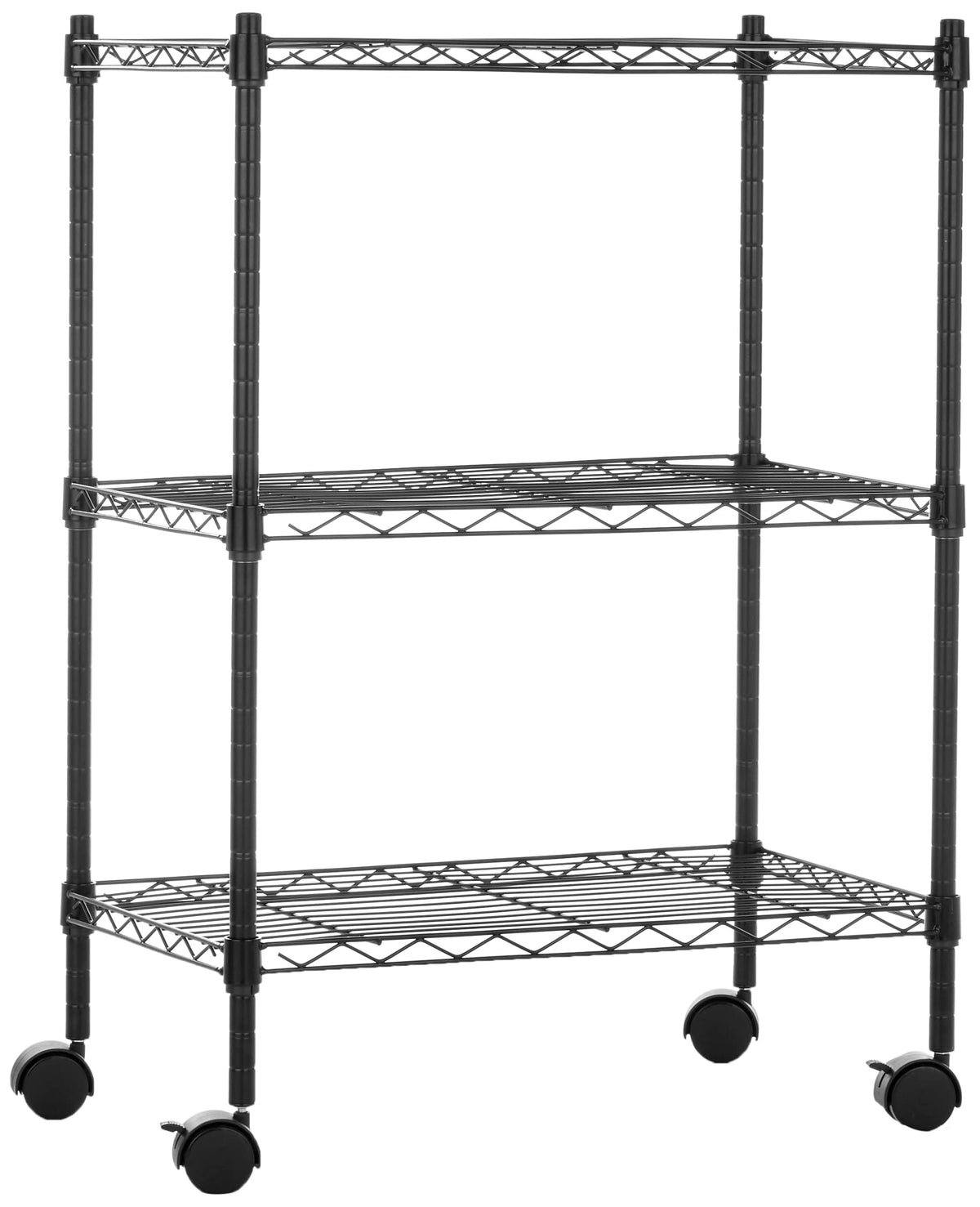 Amazon Basics 3-shelf adjustable shelving unit on wheels for flexible garage or utility storage