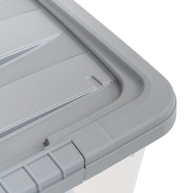Amazon Basics 32-Quart bin under-bed storage fits neatly in tight spaces.