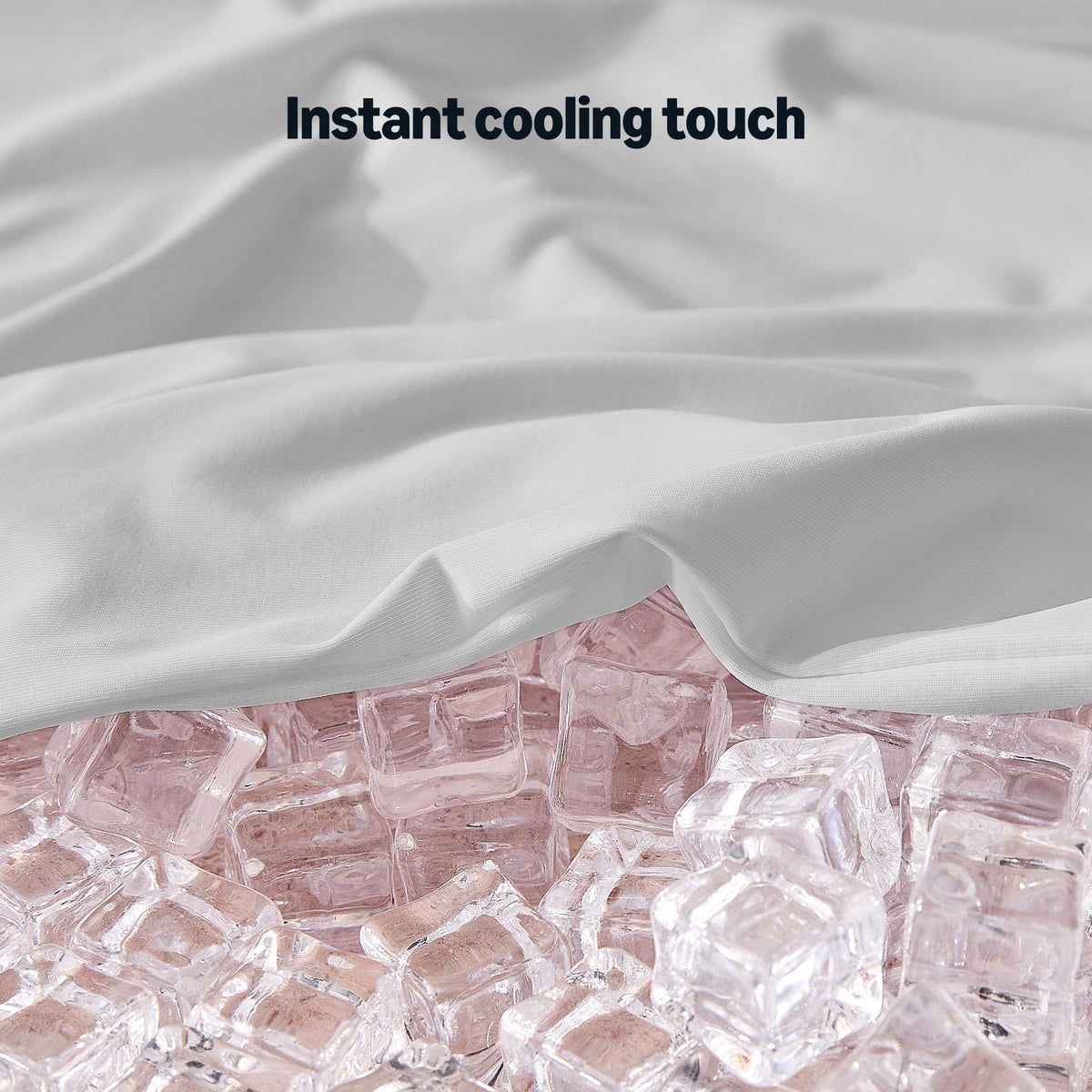 Amazon Basics 4-piece set arranged with fitted and flat sheets and pillowcases.