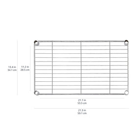 Amazon Basics 4-shelf chrome storage unit adjustable-height feature for flexible spacing.