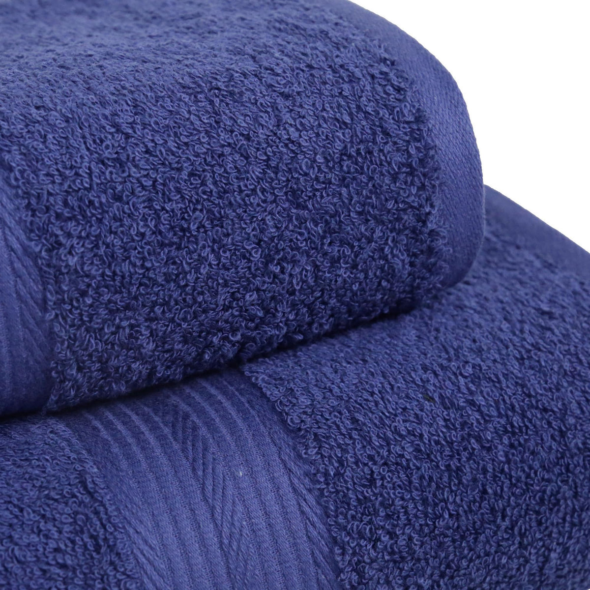 Amazon Basics navy blue washcloths provide quick-drying comfort for faces and hands