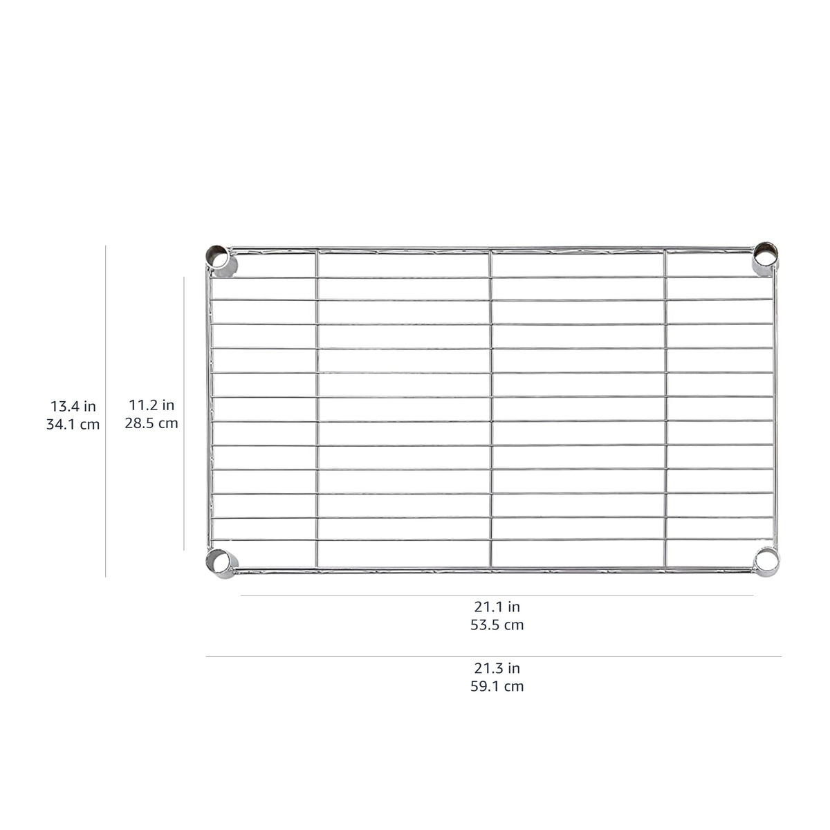 Shelves adjust in 1-inch increments for customized storage heights.