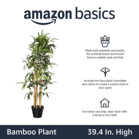 Amazon Basics bamboo plant texture with bendable stems for natural shaping.