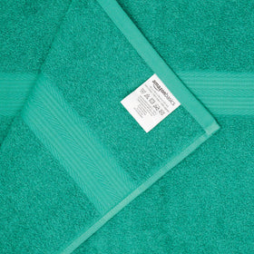 Amazon Basics bath towels teal 54x30 inches for plush drying.