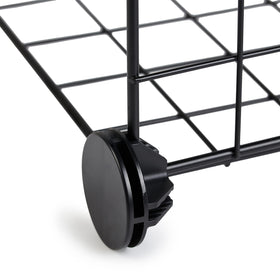 Black powder-coated finish adds a modern look to everyday storage.