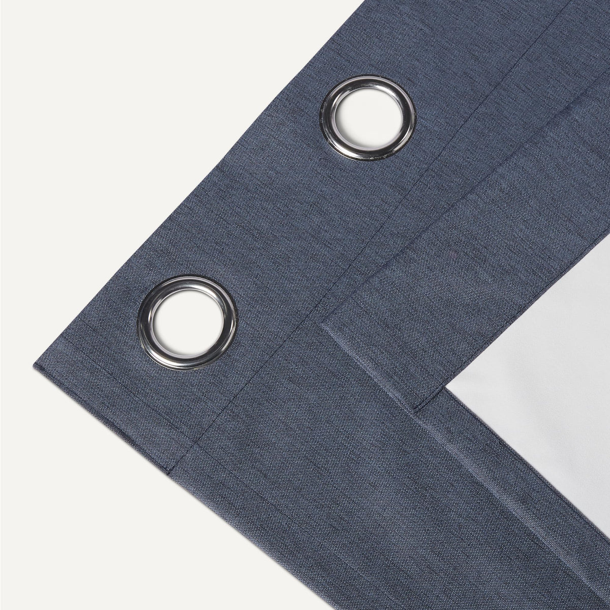 Amazon Basics navy panel front view showing deep color and privacy