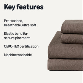 Amazon Basics king fitted sheet securely fitting a mattress up to 16 inches deep
