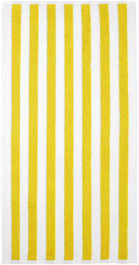 Amazon Basics cabana stripe towel close-up shows plush absorbent fibers.