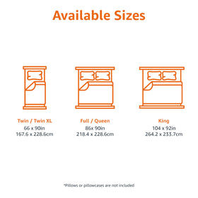Amazon Basics care label indicating machine washable and dryer safe set
