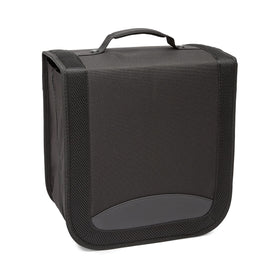 Amazon Basics CD/DVD Binder with carry handle for easy carrying.
