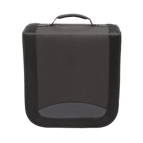 Amazon Basics CD/DVD Binder with zipper enclosure keeps discs protected during transport.