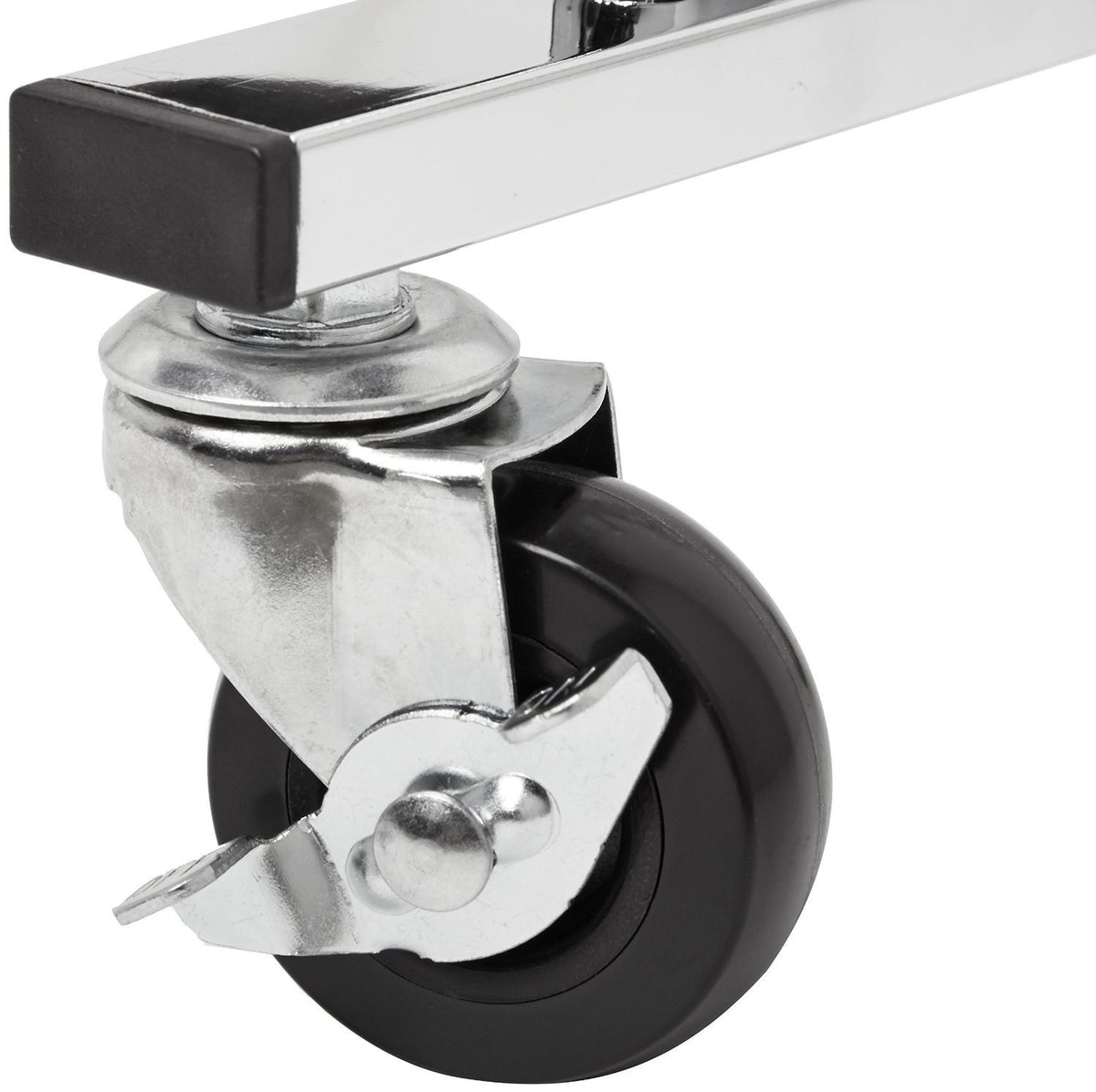 Amazon Basics chrome-finish metal shoe rack offers durable closet storage.