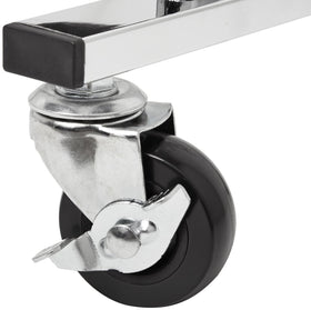 Amazon Basics chrome-finish metal shoe rack offers durable closet storage.