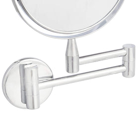 Amazon Basics chrome-finish vanity mirror provides a sleek, durable bathroom accent.