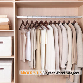Amazon Basics closet-organization hangers in cherry for suit jackets.