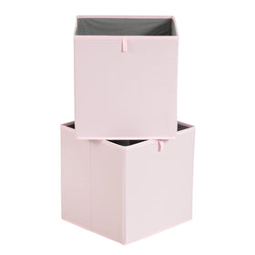 Amazon Basics cube organizer bin on a shelf showing easy access and neat organization.