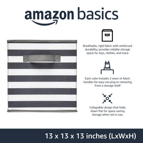 Amazon Basics fabric storage bin close-up highlights durable, breathable material.