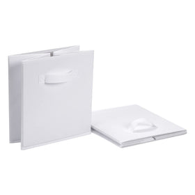 Amazon Basics collapsible fabric storage bin folded flat for compact storage