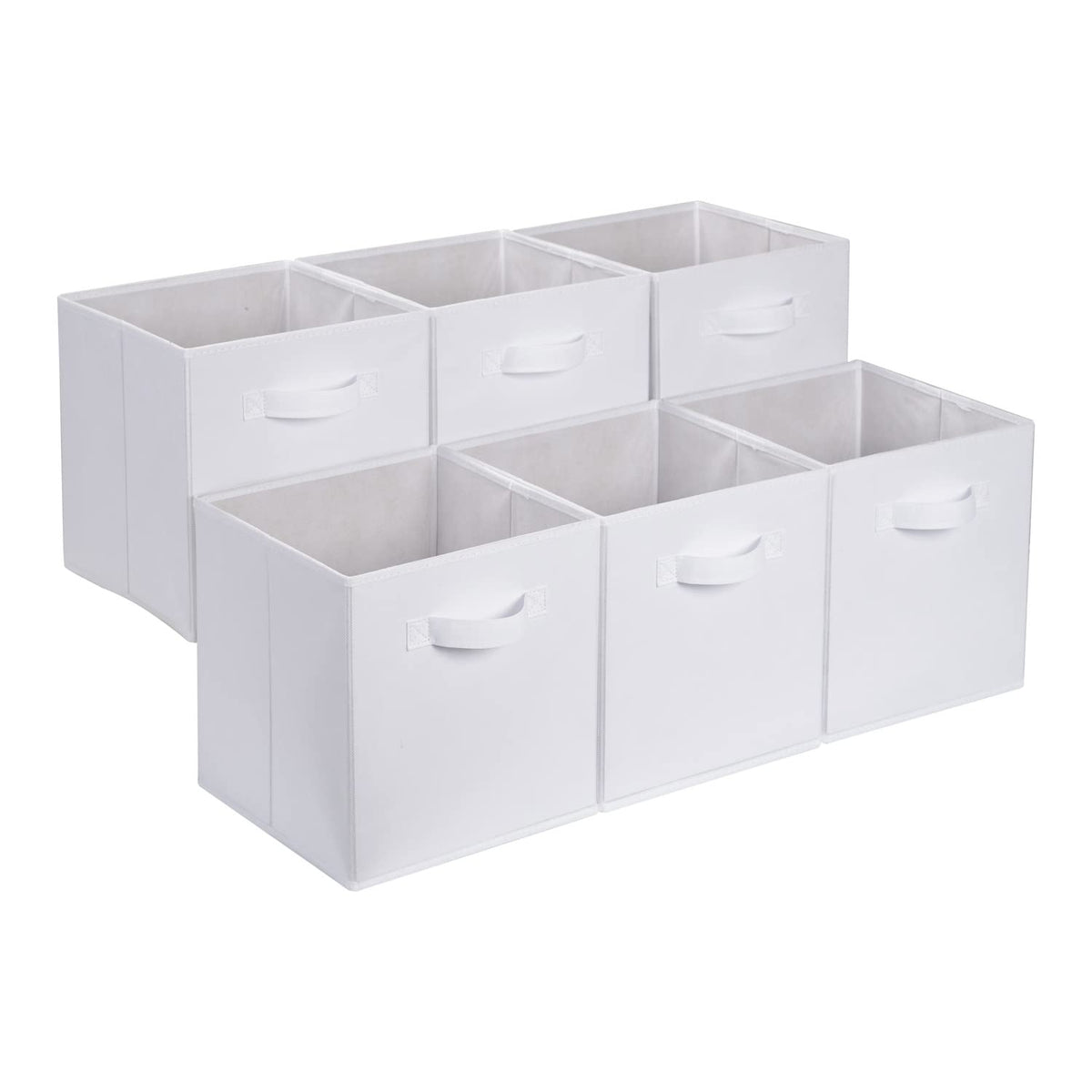 Amazon Basics collapsible fabric storage bin front view for tidy cube organization