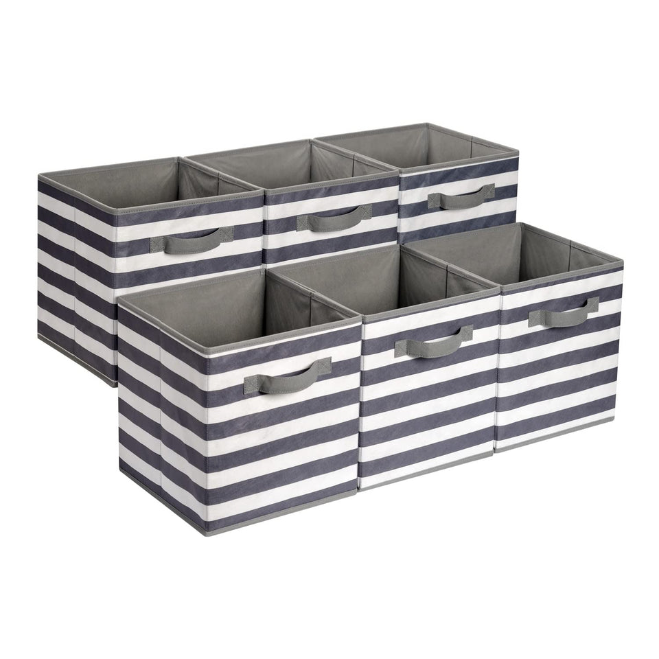 Amazon Basics collapsible fabric storage bin with handles, front view, ideal for portable organization.