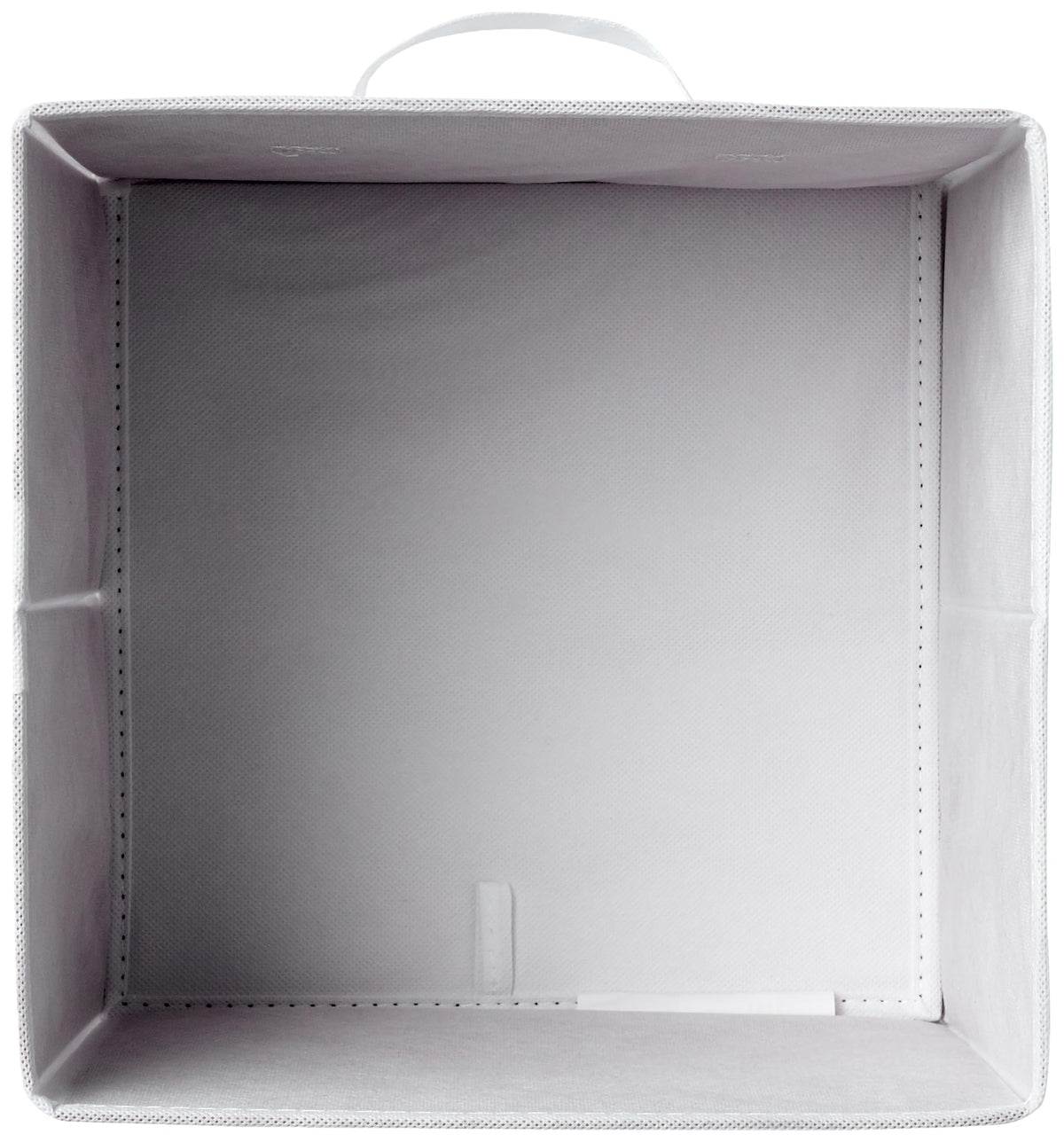 Amazon Basics collapsible fabric storage bin in a cubby for versatile shelving