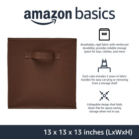 Amazon Basics collapsible bin folded-flat saves closet space.