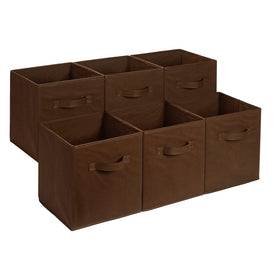 Amazon Basics collapsible storage bin with handles for easy transport.