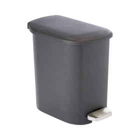 Amazon Basics compact trash can base view highlighting anti-slip stability.