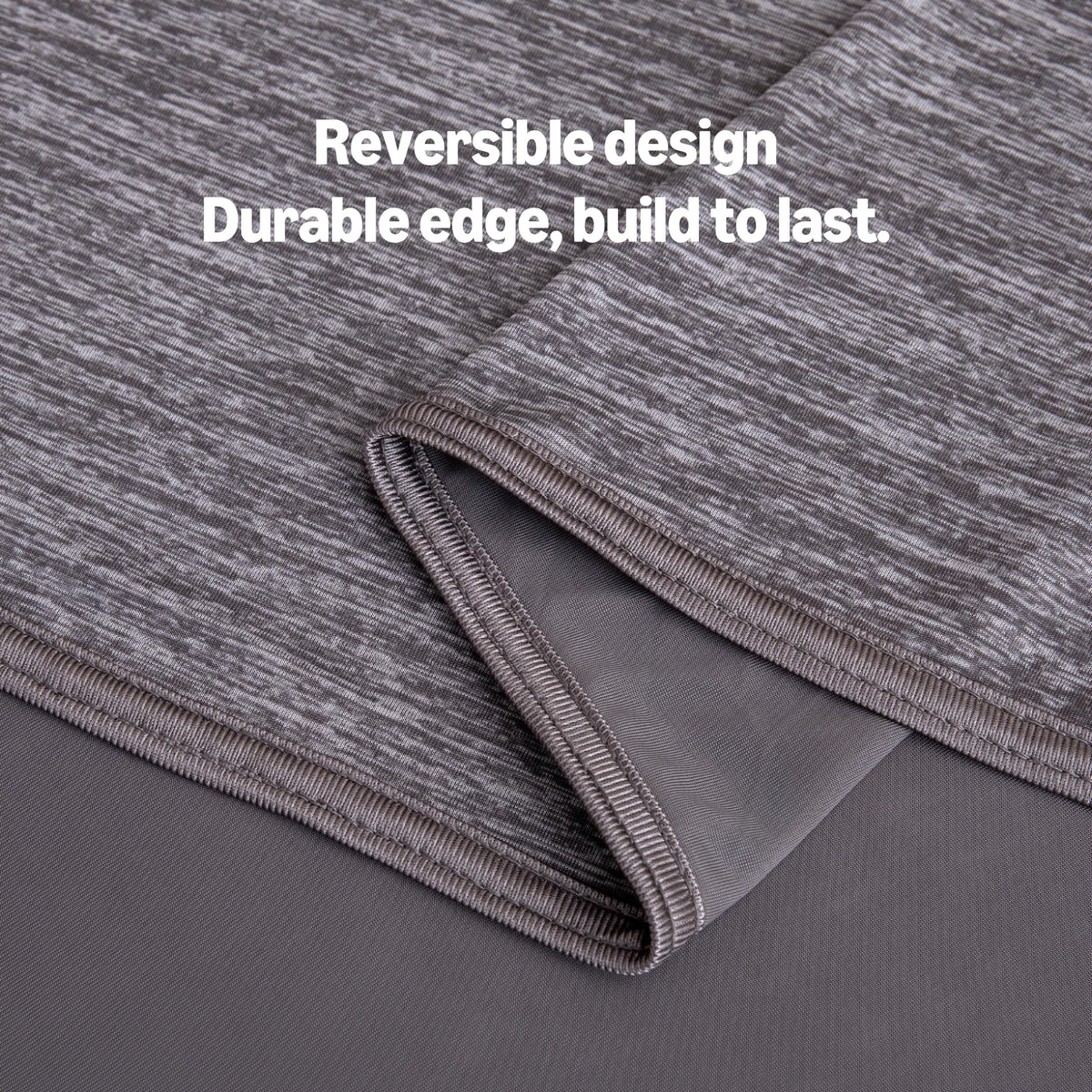 Amazon Basics dark gray cooling blanket on bed for a sleek look.
